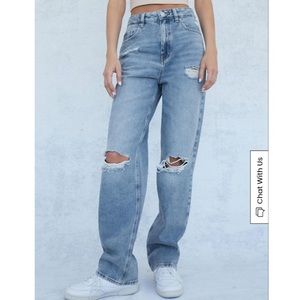 Pac Sun Light Ripped 90s Boyfriend Jeans